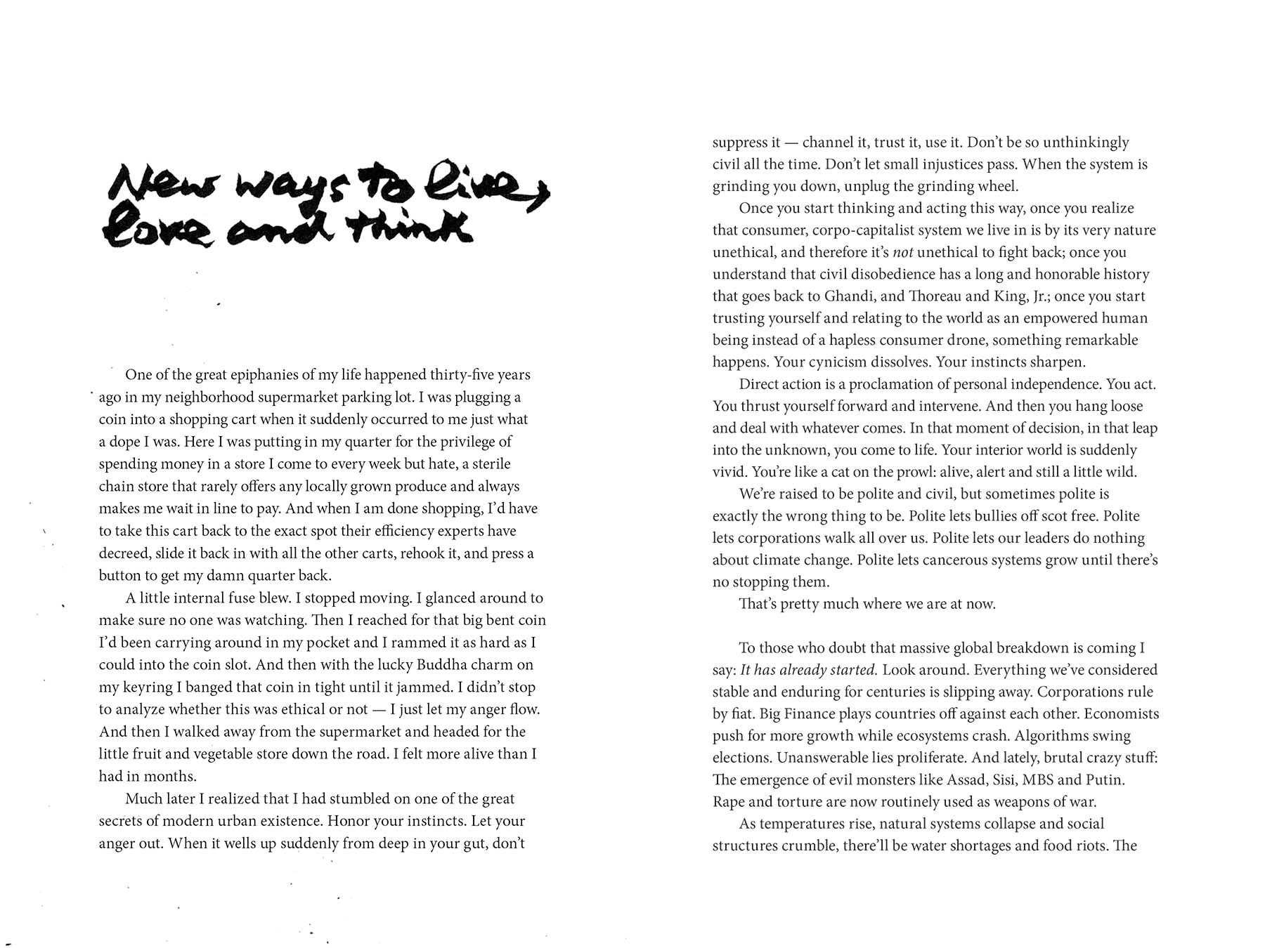 Manifesto for World Revolution Adbusters Media Foundation