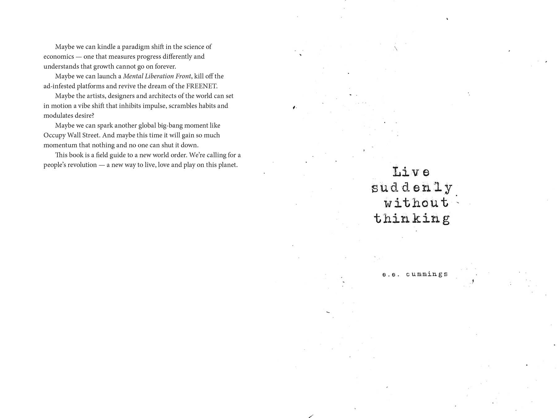 Manifesto for World Revolution Adbusters Media Foundation